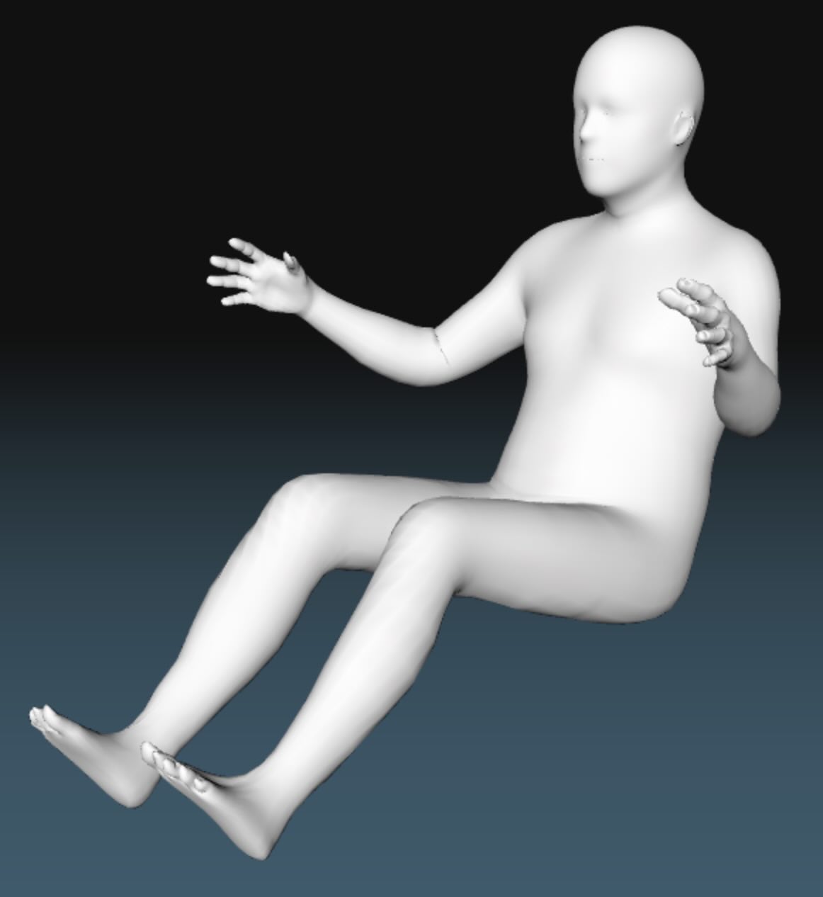Seated body shape model